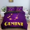 Constellation King Queen Duvet Cover Astrological Bedding Set for Kids Teens Adults Psychedelic Tarot Astrology Soft Quilt Cover