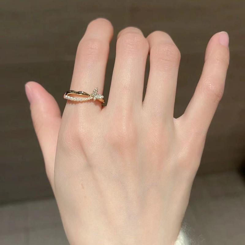 Enamel Colorful Butterfly Ring For Women Adjustable Open Design Unique And Jewelry Chic