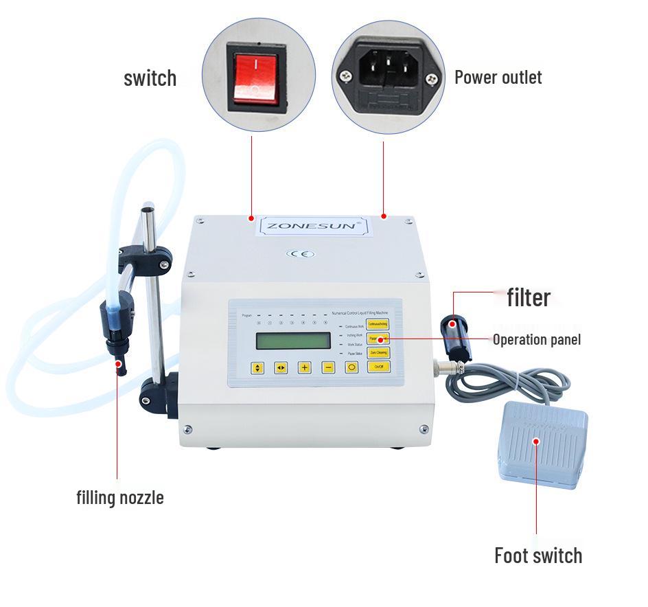 ZONESUN GFK-160 Small CNC Liquid Quantitative Filling Machine for Juice and Beverage Canning