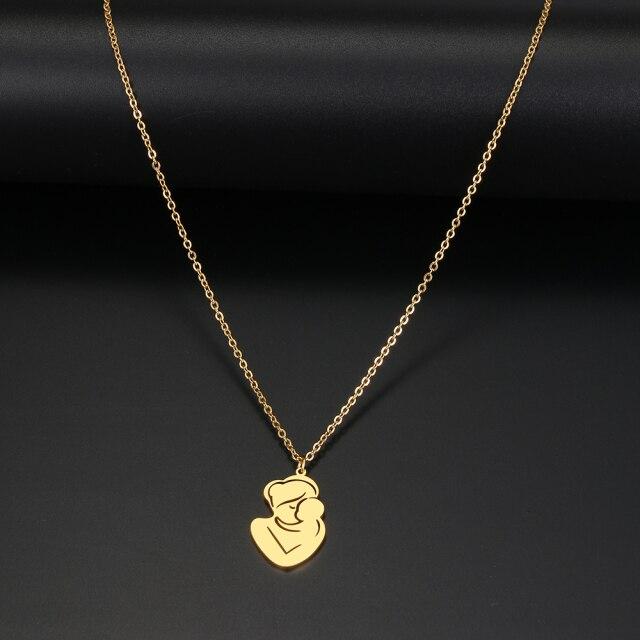 Ожерелья из нержавеющей стали, семейное колье с подвеской в виде матери и ребенка, модное ожерелье для женщин, ювелирные изделия, подарки на день рождения