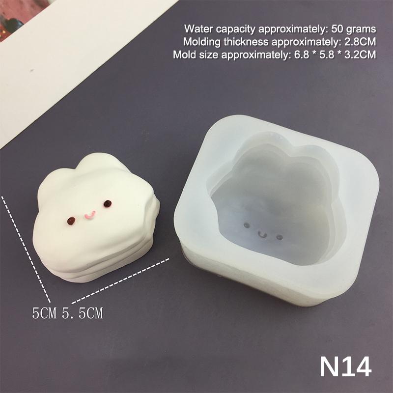 1pc For Baking Egg Bites Muffin Top Pan Chocolate Cake Pie Bakeware Tools Candle Molds Cartoon Animal Bunny Kitten Silicone Mold