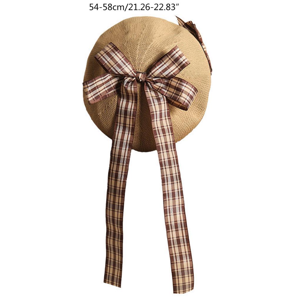 Newsboys Beret Hat for Women Breathable Cabbie Hat Cool Joker Girl Ribbon Bowknot Octagonal Cap Subculture Cool Headwear