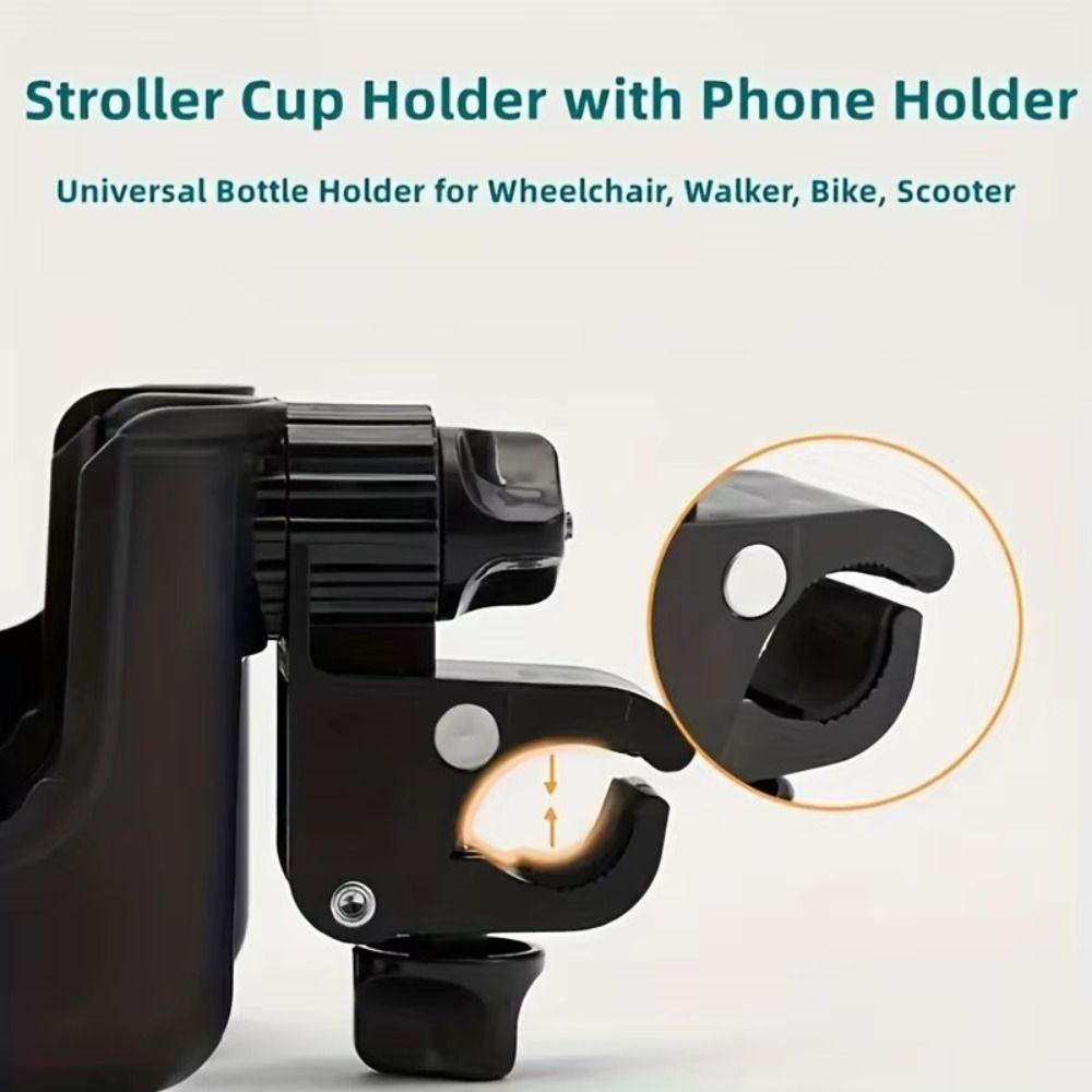 2-in-1 Milk Bottle Rack Baby Pram Mobile Phone Holder Water Cup Holder Stroller Accessories