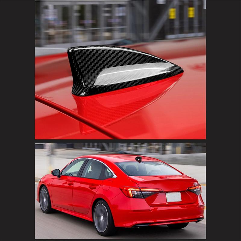 Автомобильная крышка антенны-плавника акулы из углеродного волокна Для Honda Civic 11-го поколения Седан Хэтчбек и Type R - Замена (черный)