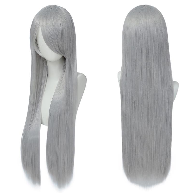 Colorful 80cm Long Straight Cosplay Wig for Anime & Historical Costumes