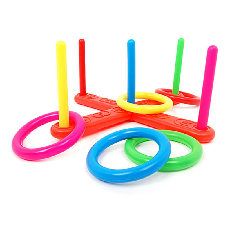 Hoop Ring Plastic Rings Toss Quoits Garden Game Pool Toy Outdoor Fun Set