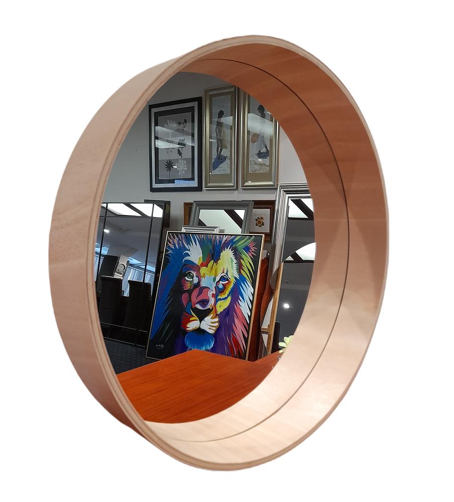 Bd Art Lustro Okrągłe 50 Cm Sklejka Naturalna Lp Wysoki Profil