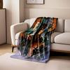 The pattern features superhero characters in a dramatic, action-based design. for all seasons blanket lunch break throw gift
