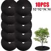 10PCS Non-Woven Tree Mulch Ring Degradable Tree Protector Mat Reusable Tree Weed Barrier for Weed Control Root Protectio