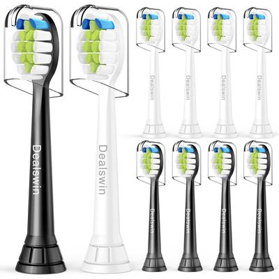 Dealswin Сменные насадки для зубных щеток Philips Sonicare Электрические бытовые сменные насадки для удаления зубного налета Совместимые с и другими [10 штук]