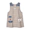 Apron Fleece Button Ribbon Open Apron 236638 Gray [Kusuguru Japan] M-L