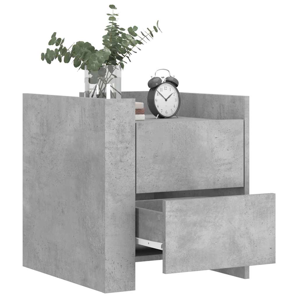 Nightstand Concrete Gray 45 x 50 x 50 cm Particleboard