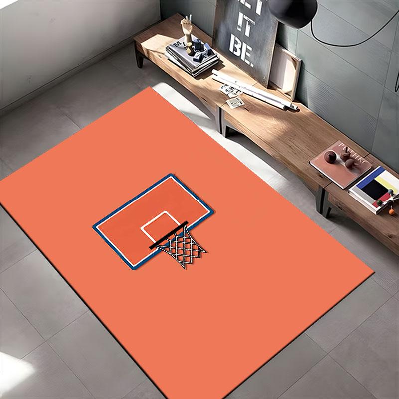Basketball Hoop on Orange Carpet suitable as a non-slip mat for the living room or bedroom sofa
