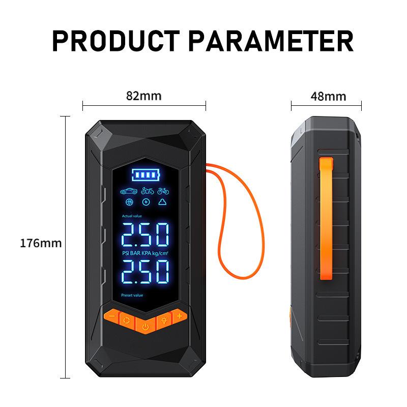 Portable Wireless Car Air Pump Automatic Tyre Inflator 6000mAh Large Battery Air Compressor for Vehicle Motorcycle Bicycle