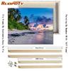 RUOPOTY DIY Рамка Приморский пейзаж DIY Картина по номерам Пейзаж Картина маслом Современная настенная живопись Декор в гостиную 40x50 см