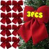 Large Red Velvet Bow Knots DIY Xmas Trees Pendants Christmas Garland Hanging Ornaments  Home New Year Party Decoration Supply