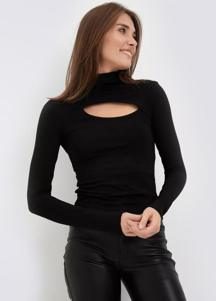 Лонгслив хлопковый с вырезом