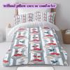 Cute animal watercolor stripes Pattern Bedding,Quilt Set Quilt Cover Pillowcase Home Birthday Gift (1*duvet cover+2*pillowcase,without core)