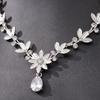 Новый комплект свадебных украшений, аксессуары для свадебного платья, серьги и ожерелье из циркония, комплект из двух предметов