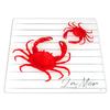 [R6536] - Подставка стеклянная 'La Mer' красно-белая - 20x20 см (краб)