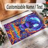 Adventure Travel Theme Crystal Velvet Rug Personalized Custom Name Text Soft Floor Mat Home Decor