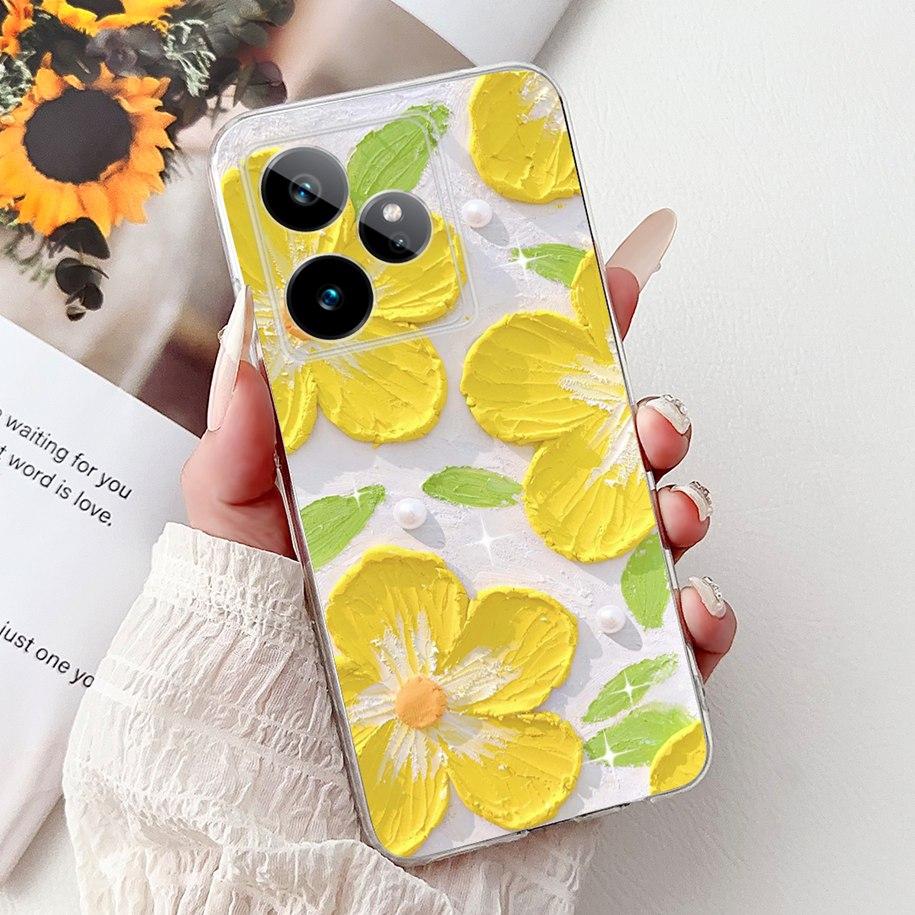Чехол для Realme GT7 2025 RMX6688 Чехол Новая Мода Цветочный Мраморный Мягкий Силиконовый Чехол для Телефона Для Realme GT 7 Pro 7T Realme7 Fundas