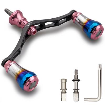 Ручка катушки HEIGHTEN 95 мм, 8 цветов, для спиннинговой катушки Shimano Daiwa General 70, авиационный алюминий, серия Aurora (РозовыйЧерный) (179)