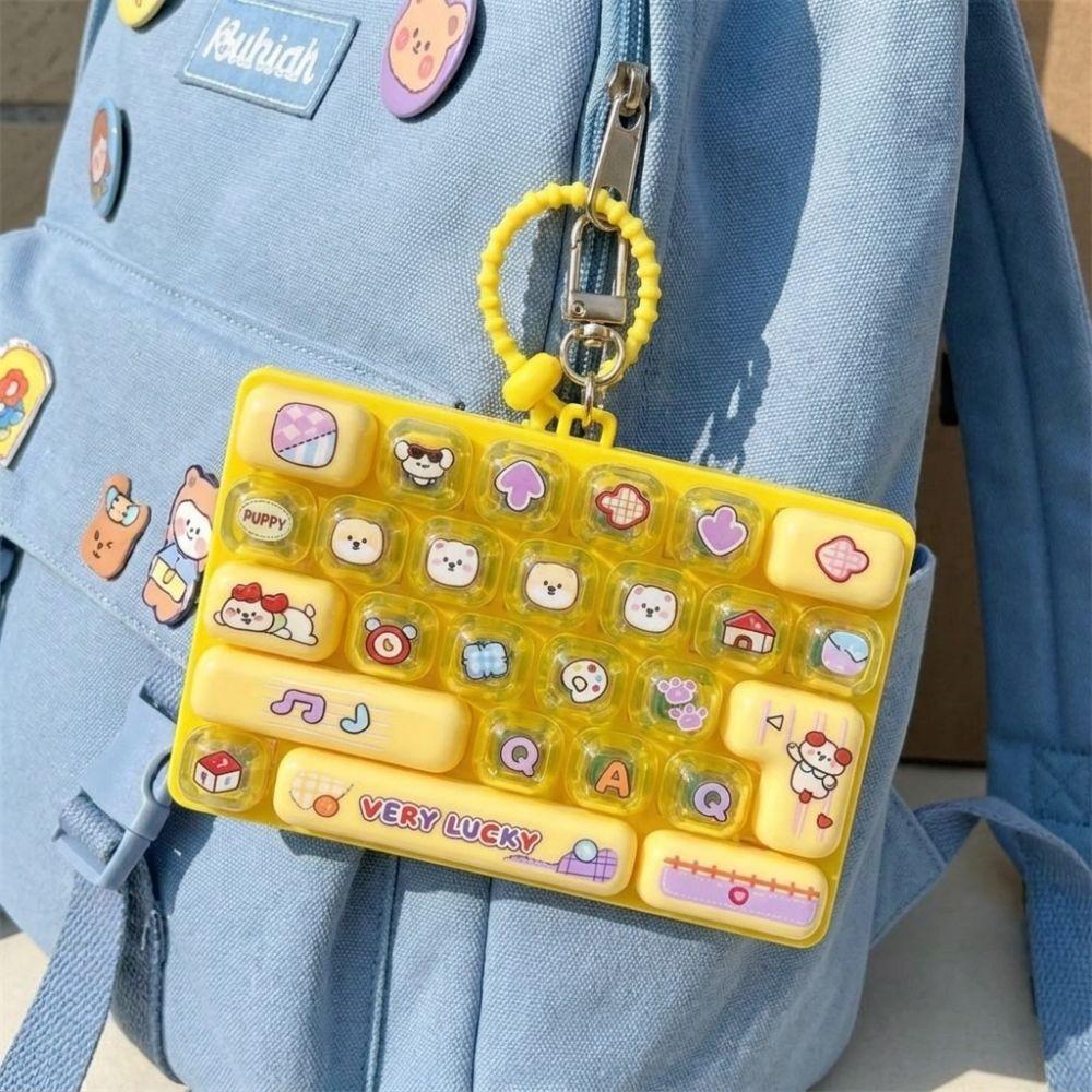 26 Key Grid Mechanical Keyboard Keychain Cartoon Keycap Clicker Cute 26-Key Keychain Gift