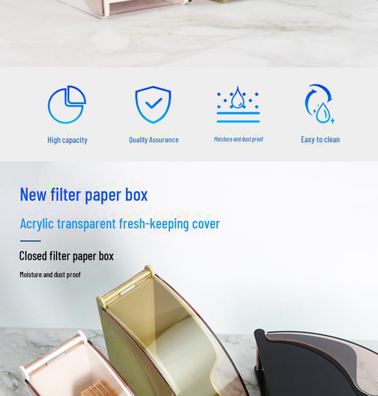 V-образный держатель бумажных фильтров для кофе – пылезащитный универсальный контейнер для хранения фильтров V60