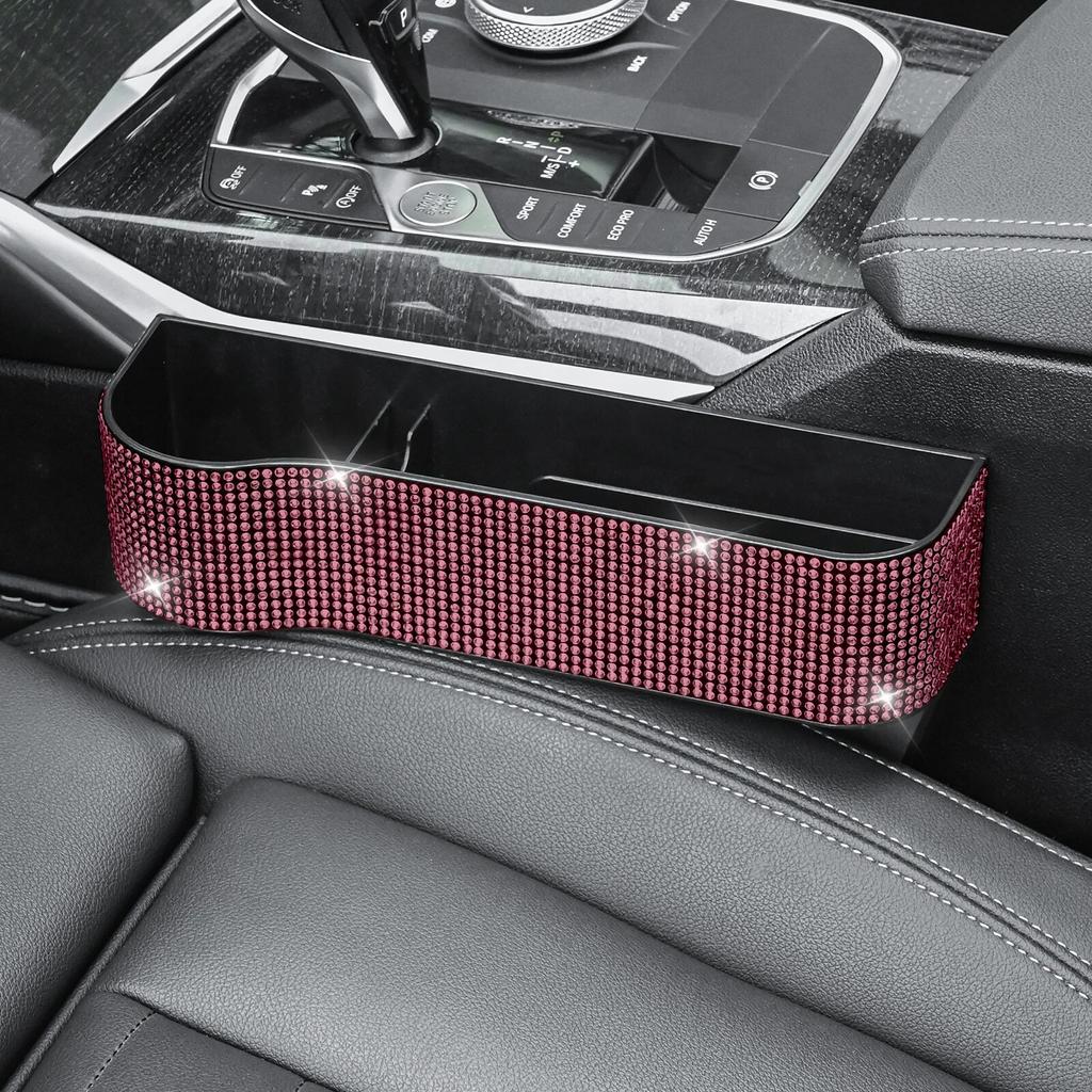 Щелевая коробка для хранения автомобильного сиденья со стразами, органайзер для бутылок и ключей для телефона для женщин и девочек, аксессуары для интерьера