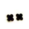 Japan and Korea light luxury lucky black four-leaf clover stud earrings women's design sense high-end earrings 1011 new popular earrings