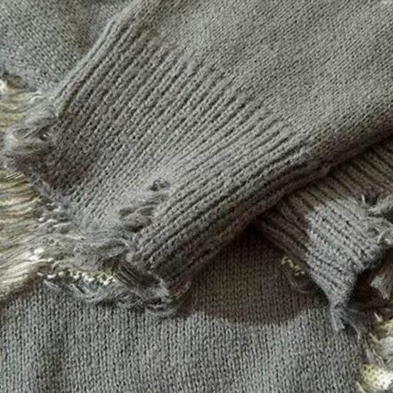 Women Preppy Star Oversized Sweater Loose Fit O-Neck Long Sleeve Pullover Sweater