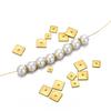 50pcs Stainless Steel Gold  Square Flat Spacer Beads 4mm 5mm 6mm 8mm Loose Beads Charms for Jewelry Making DIY Bracelet Supplies