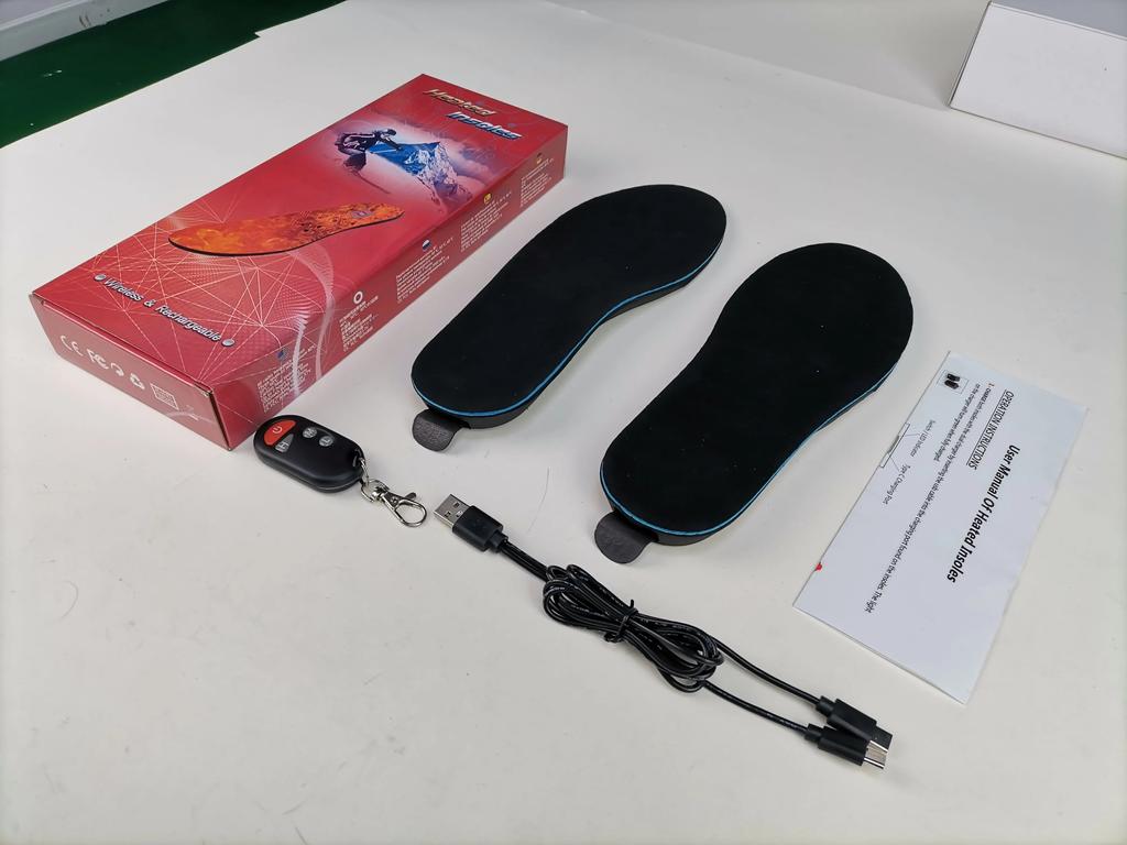 Перезаряжаемая стелька с подогревом и дистанционным управлением, зимняя дезодорирующая дышащая стелька с подогревом для улицы, мягкая стелька с флисовой подкладкой