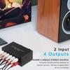 4-позиционный стерео двунаправленный аудиопереключатель 2×4/4×2 канала L/R Профессиональный RCA-разветвитель Переключатель-селектор Для звуковых систем DVD