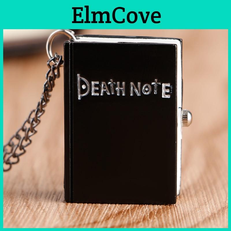 Black Shape Death Anime Note Suqare Quartz Pocket Watch