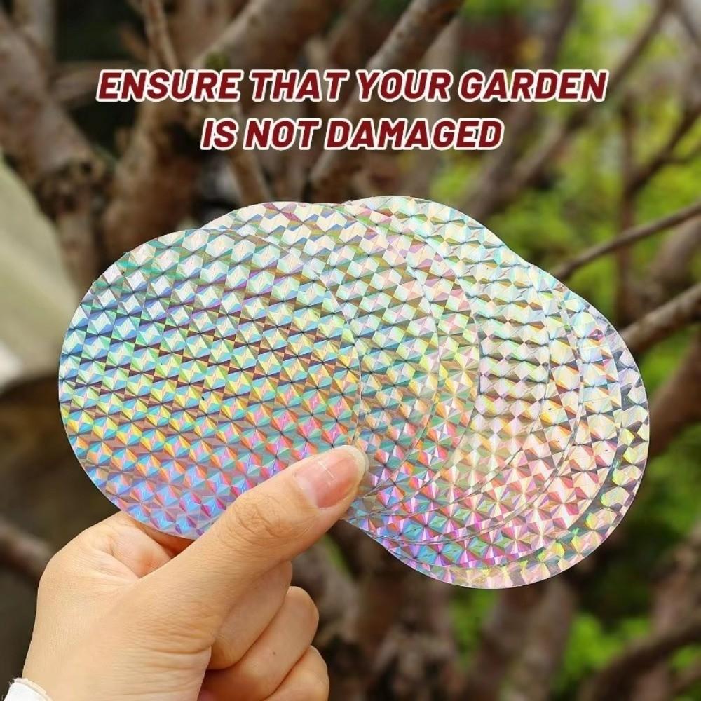 20pcs Round Shape Reflective Sticker Reflective Anti Bird Scare Tape Garden Home