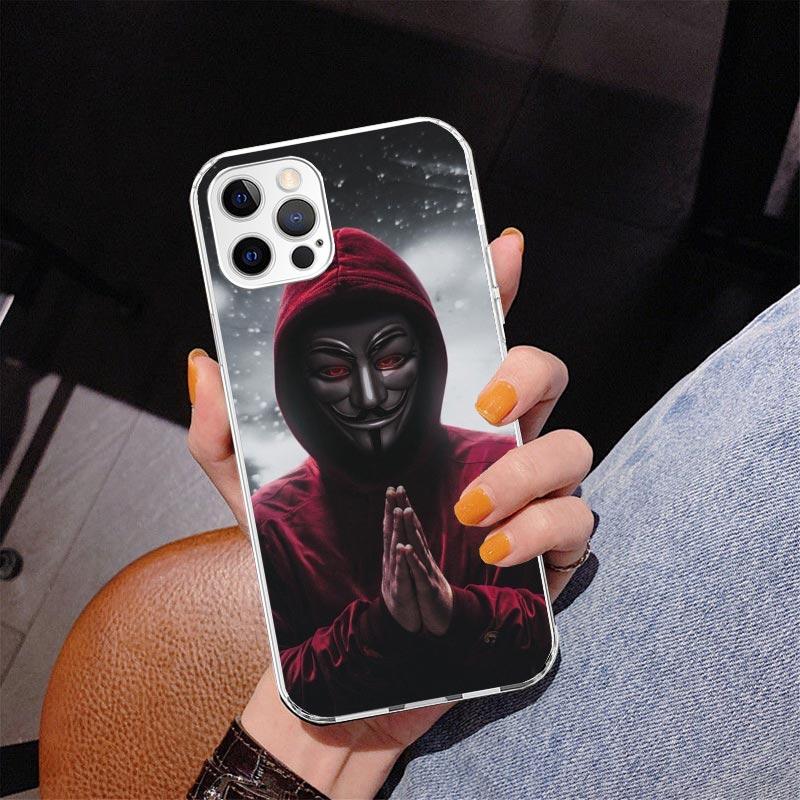 Анонимная маска V Чехол для телефона для iPhone 17 Air 16 Pro Max 16E 15 + 14 Plus 11 12 13 Mini 7 8 SE Подарок Печатная крышка Fundas 17 Air 16