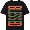 Blessed Olive Army Inspired Unisexs T Shirt In Solar Orange Black 100 Cotton