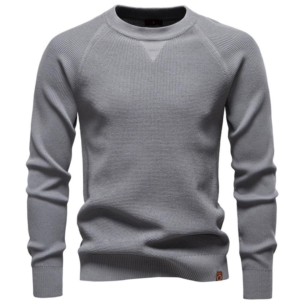 Men's Pullover Sweater Jumper Knit Crewneck Plain Neck Vintage