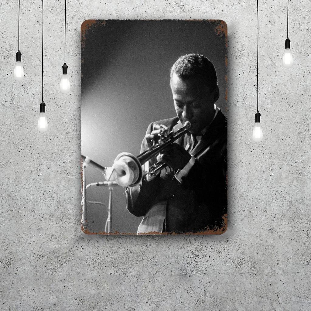 Miles Davis Vintage Metal Tin Signs Posters Decor Retro Metal Plaque Wall Art Decor for Garage Bar