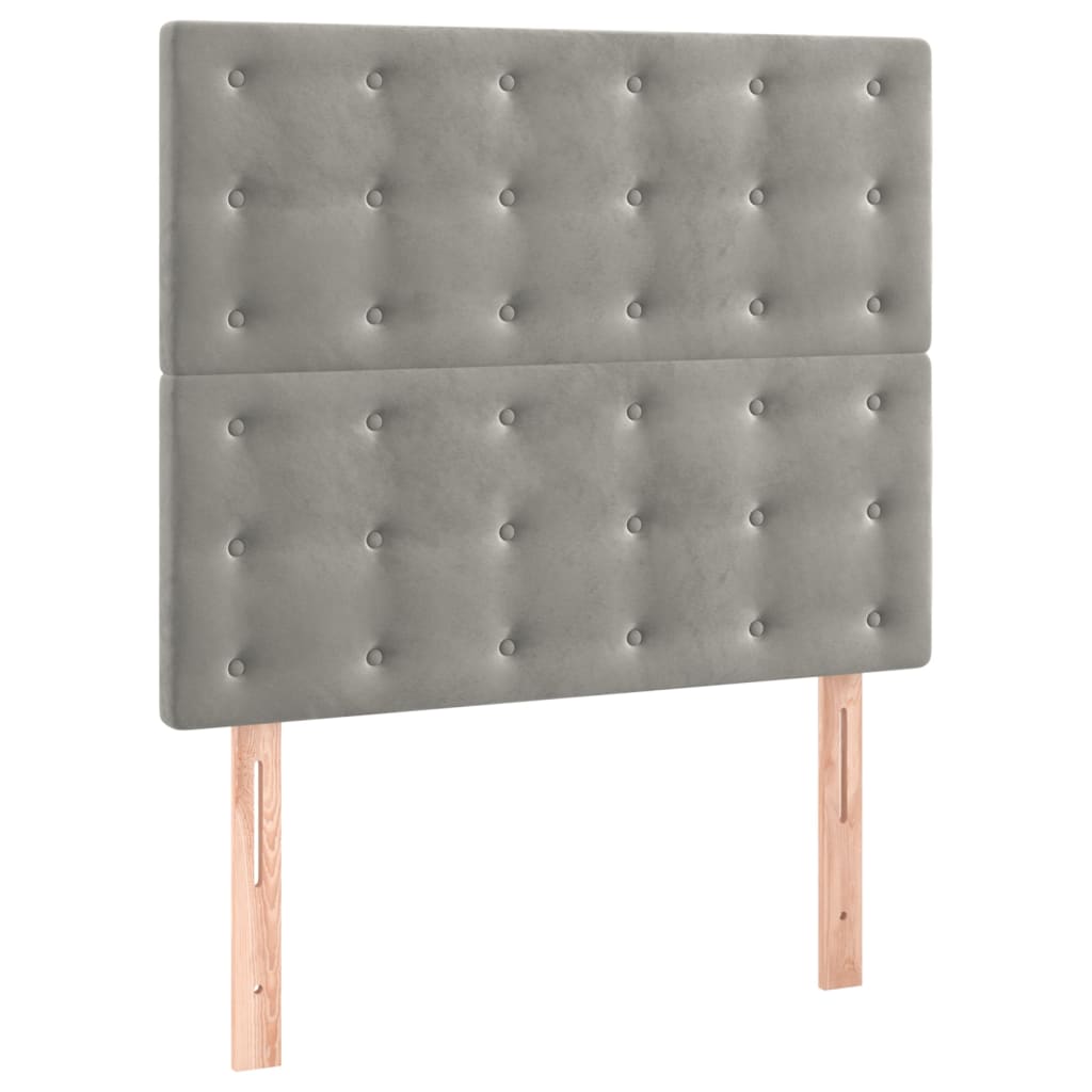 Bed Frame without Mattress Light Grey 100 x 200 cm Velvet