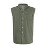 Men's Summer Fashion Distressed Denim Shirt. Men's Casual Sporty Sleeveless Button-down Vest.
