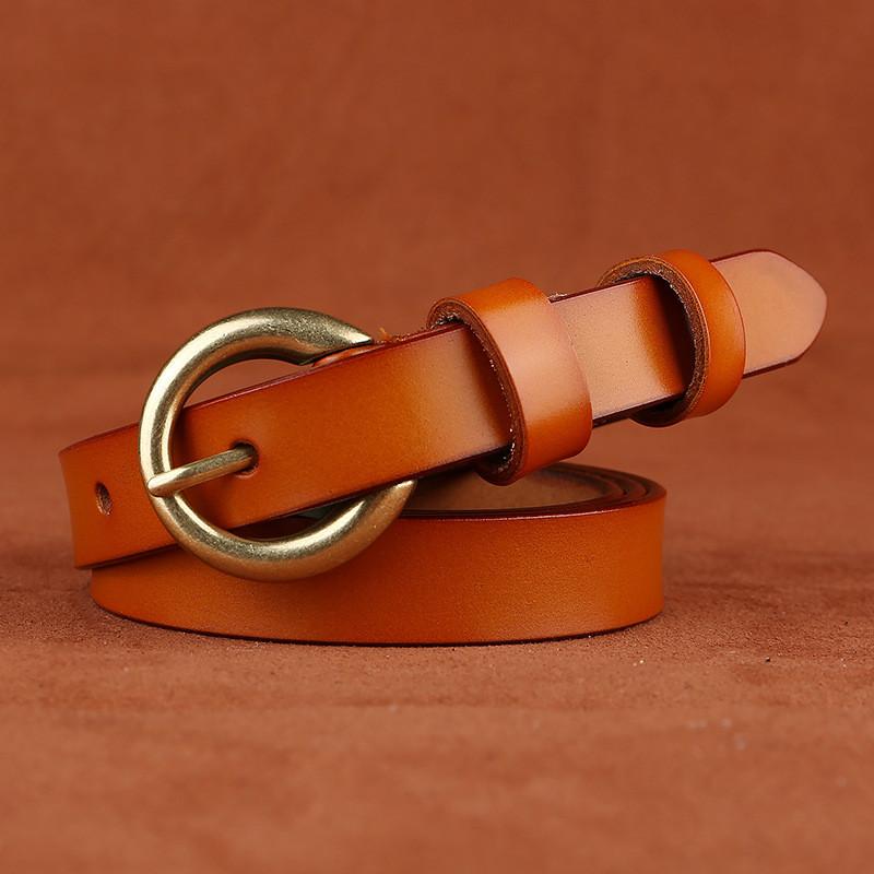 Womens Fashion Leather Belt With Simple Design And Metal Pin Closure For Office And Daily Use