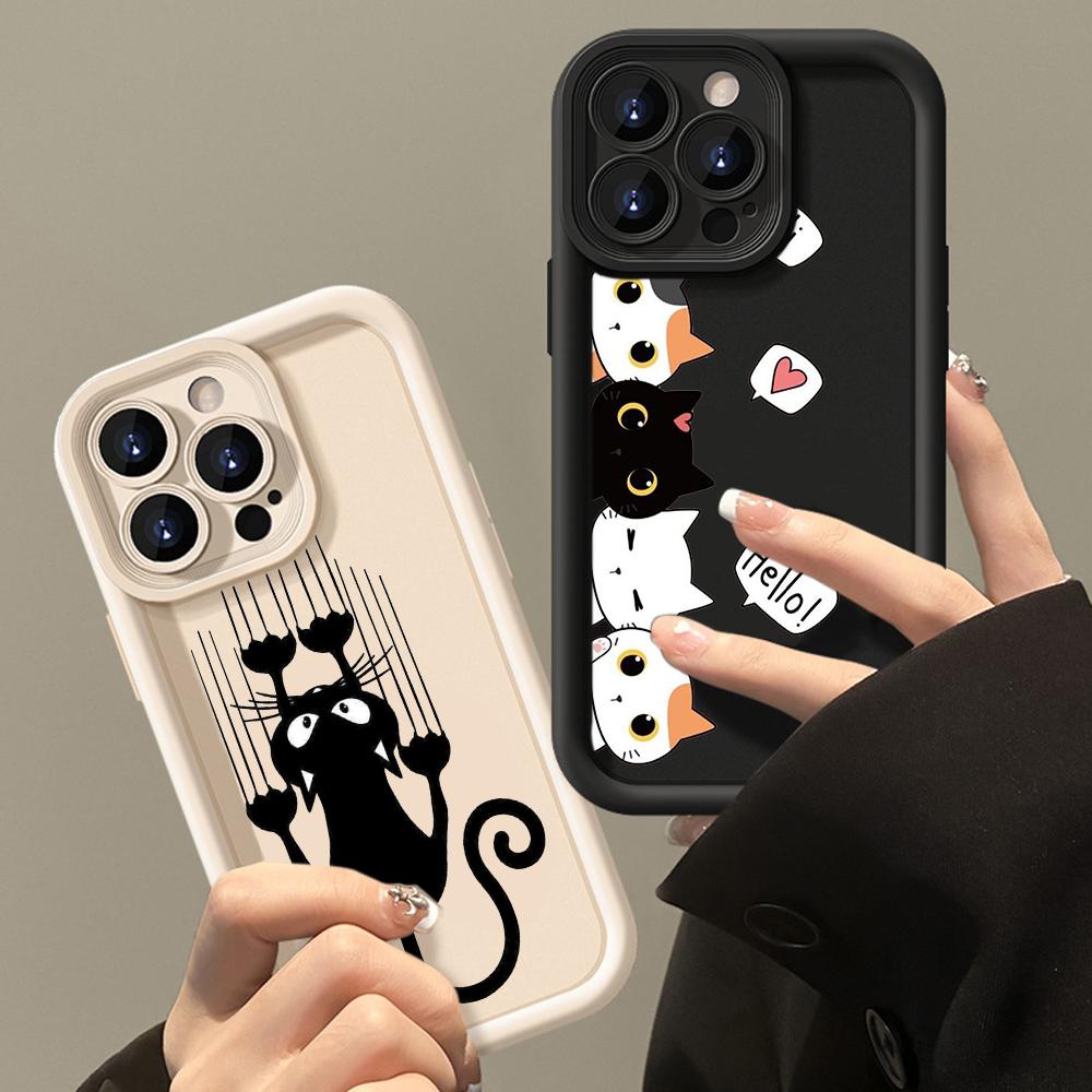 LZ9 мультяшный кот милый художественный дизайн силиконовый чехол для телефона Xiaomi 11 Lite 5G 14T Redmi 14C 13C A3 Note 12 11 9 10 13 Pro Plus противоударный задний чехол