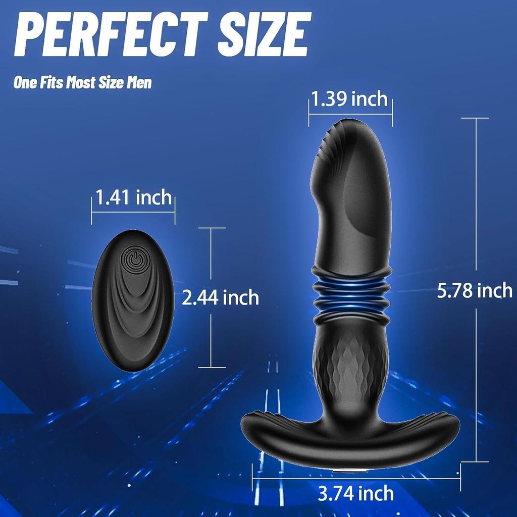 Prostate Massager Anal Vibrator Thrusting Vibrating with Cock Ring Anal Plug Male Sex Toys for Men Enema APP Remote Control