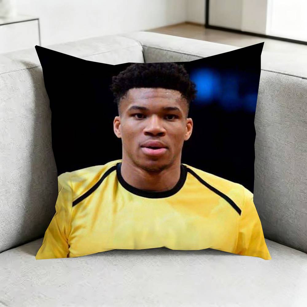 GGiannis AntetokounmpoO Pillow Case Square DoubleSided Sofa Cushion Cover Bedroom Bedside Pillow Gift