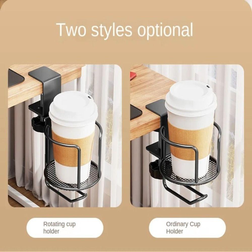 Multi-Functional No Drill Desk Cup Holder Upgraded Arm Clamp Adjustable Cup Holder