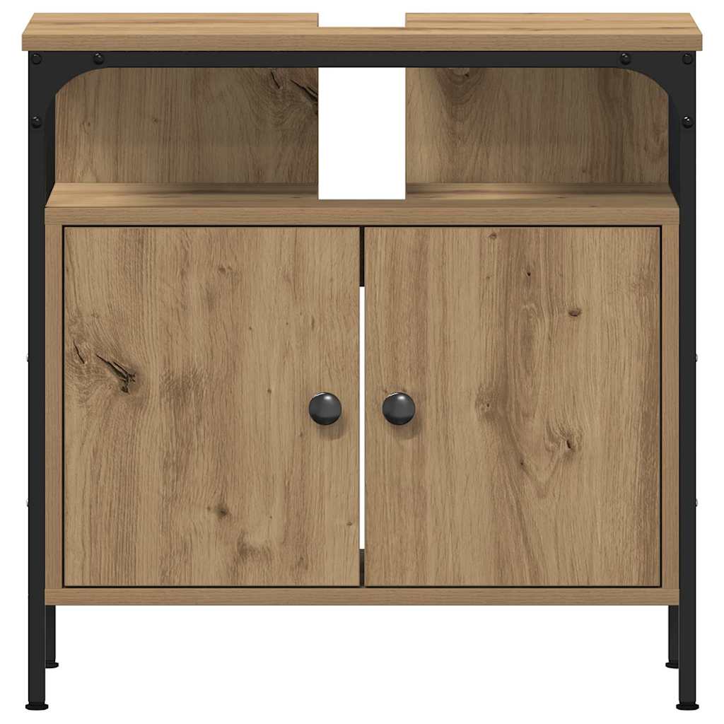 Bathroom Furniture Set with Shelf 4 pcs Artisan Oak Wood Based Material