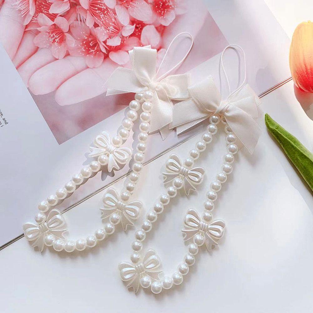Rope Acrylic Beaded Phone Lanyard Wrist Hand Lanyard Hand Strap Mobile Phone Straps Phone Charm